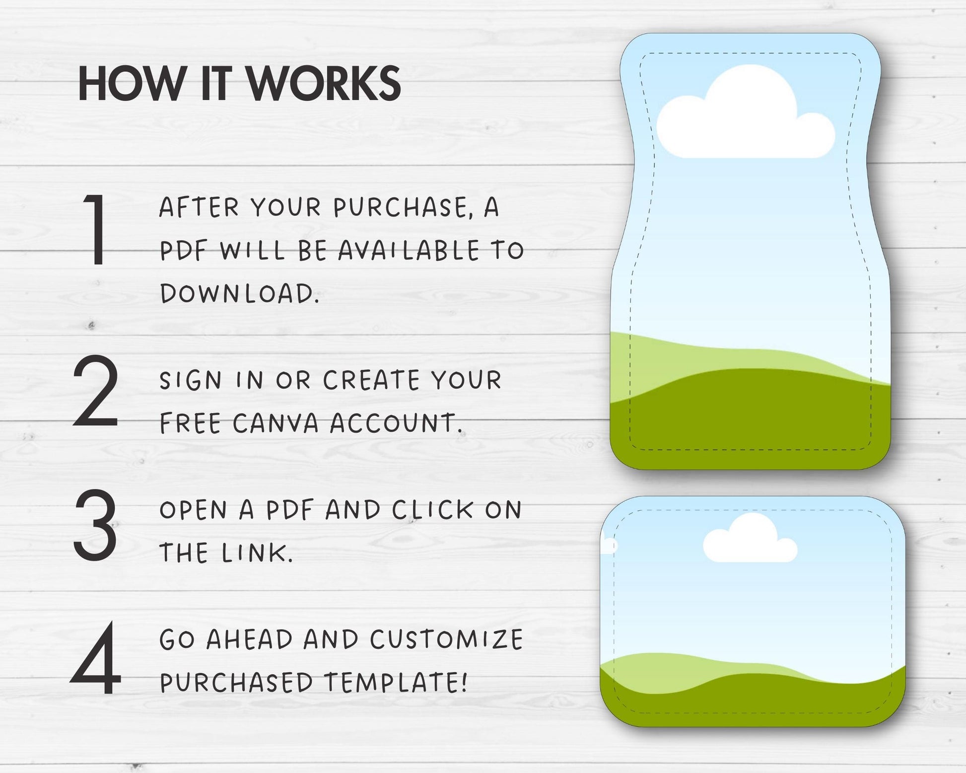 Car Mat Editable Canva Template, Easy Drag and Drop, Car Mat Sublimation Template, Front &Rear Car Floor Mat Template, Canva Frames Bundle