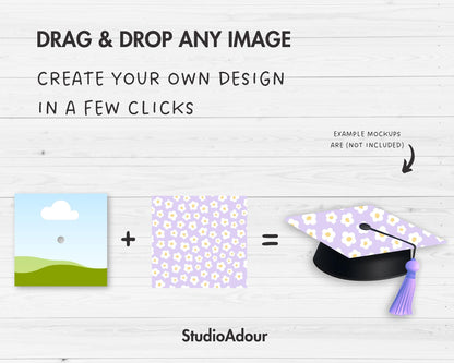 Graduation Cap Topper Editable Canva Template, Easy Drag and Drop, Graduation Cap Sublimation Template, Blank Graduation Cap, Canva Frame