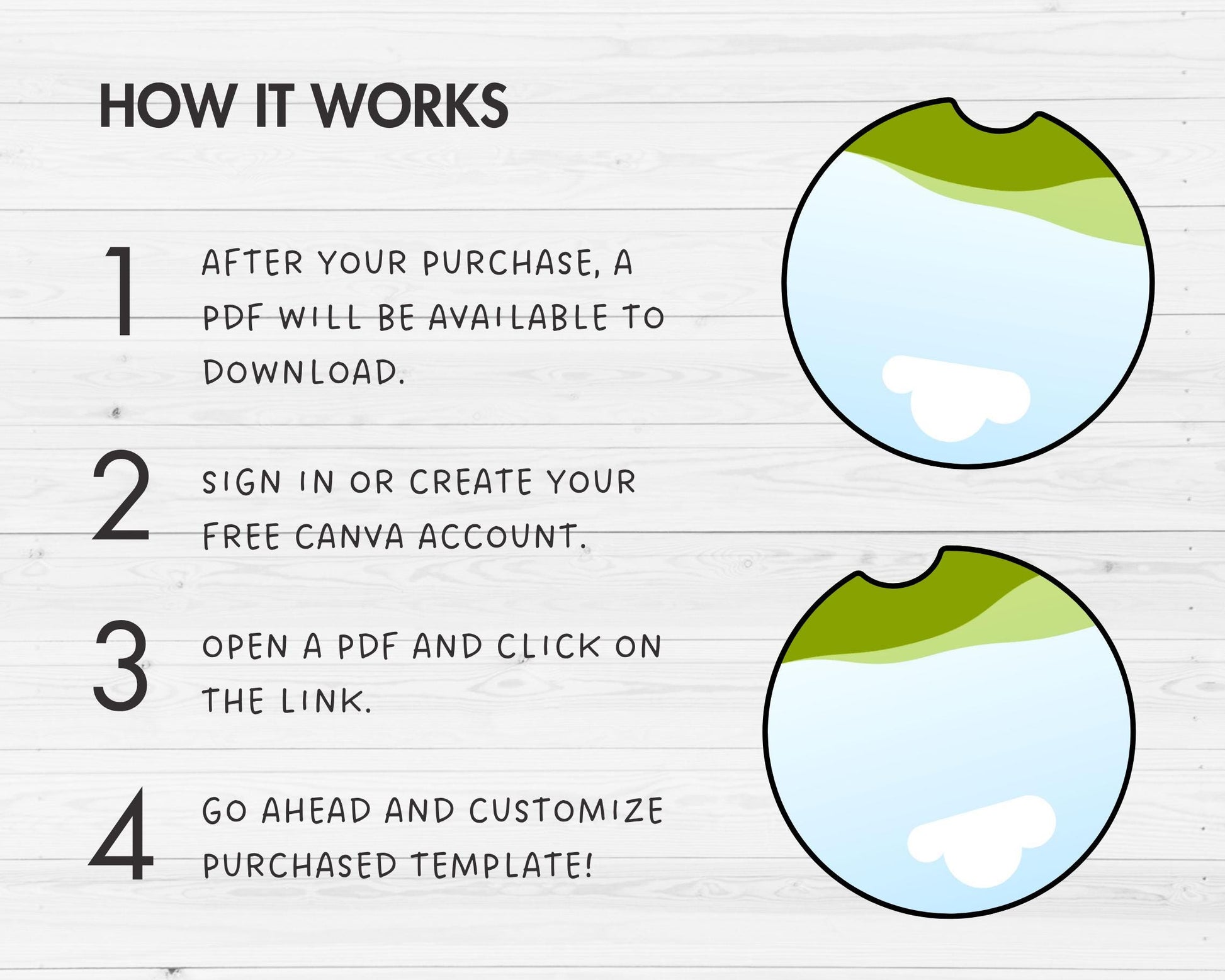 Car Coasters Editable Canva Template, Easy Drag and Drop, 2.75” Car Coaster Label Sublimation Template, Canva Frames Bundle, Car Cup Coaster