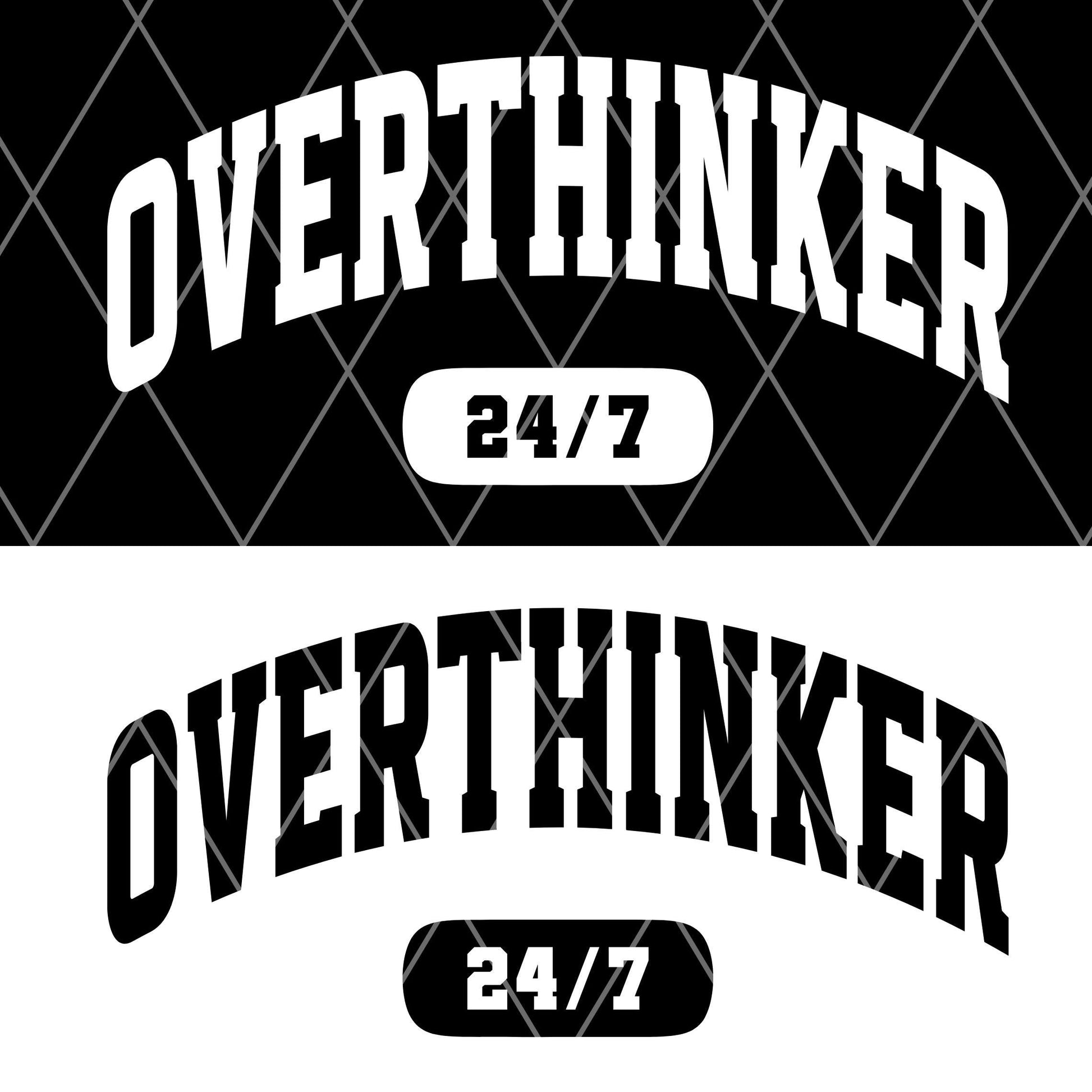Overthinker Svg, Varsity Overthinker PNG, Funny T-Shirt, Motivational Svg, Mental Health, Cricut Svg, Sublimation Design, Commercial Use