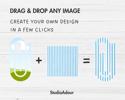 Jumbo Paperclip Editable Canva Template, Easy Drag and Drop, Jumbo Paperclip Sublimation, Paperclip Bookmark Template, Canva Frames Bundle