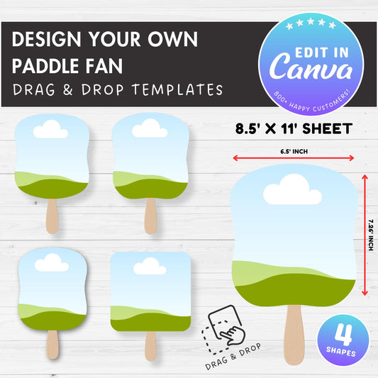 Paddle Fan Editable Canva Template, Easy Drag and Drop, Church Fan Sublimation Template, Canva Frame, Wedding Paddle Fan, Graduation Fan