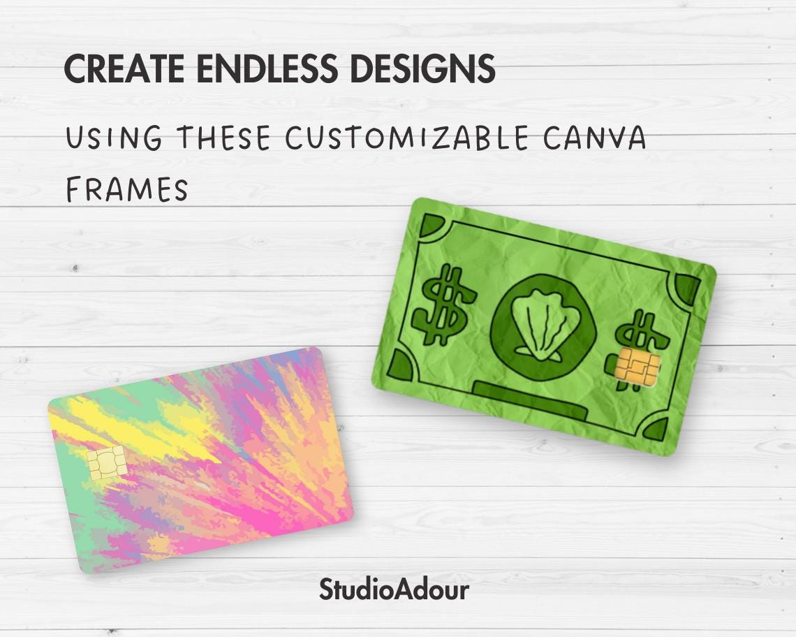 Credit Card Skin Editable Canva Template, Easy Drag and Drop, Printable Debit Card Skins, Bank Card Sticker, Credit Card Cover Sublimation
