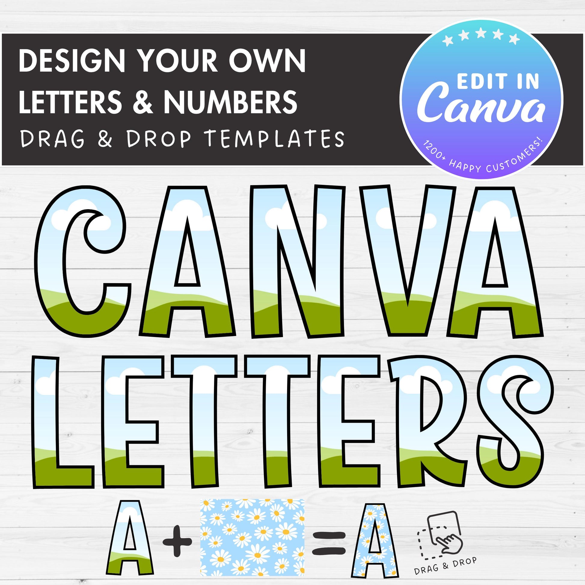 Design Your Own Doodle Letters on Canva, Doodle Alphabet Canva Template, Drag and Drop, Editable Canva Font, Canva Frames Bundle, Letter PNG