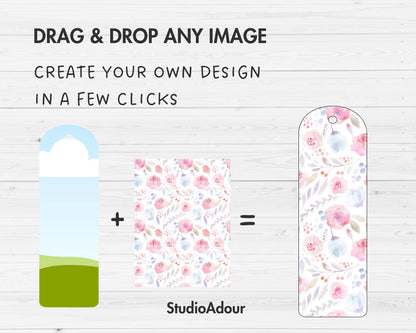Bookmark Editable Canva Template, Easy Drag & Drop, Bookmark Sublimation Template, DIY Bookmark Template, Printable Bookmarks Canva Frames