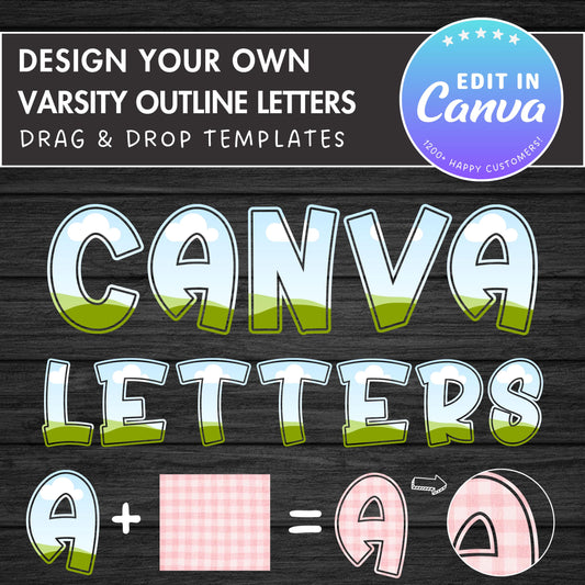 Design Your Own Varsity Alphabet on Canva, Editable Canva Letters & Numbers, Easy Drag and Drop, College Sport Alphabet, Jersey Canva Font