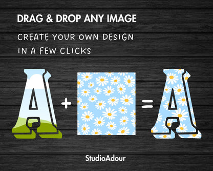 Design Your Own Western Alphabet on Canva, Editable Canva Letters & Numbers, Easy Drag and Drop, Retro Letters, Vintage Canva Font Template