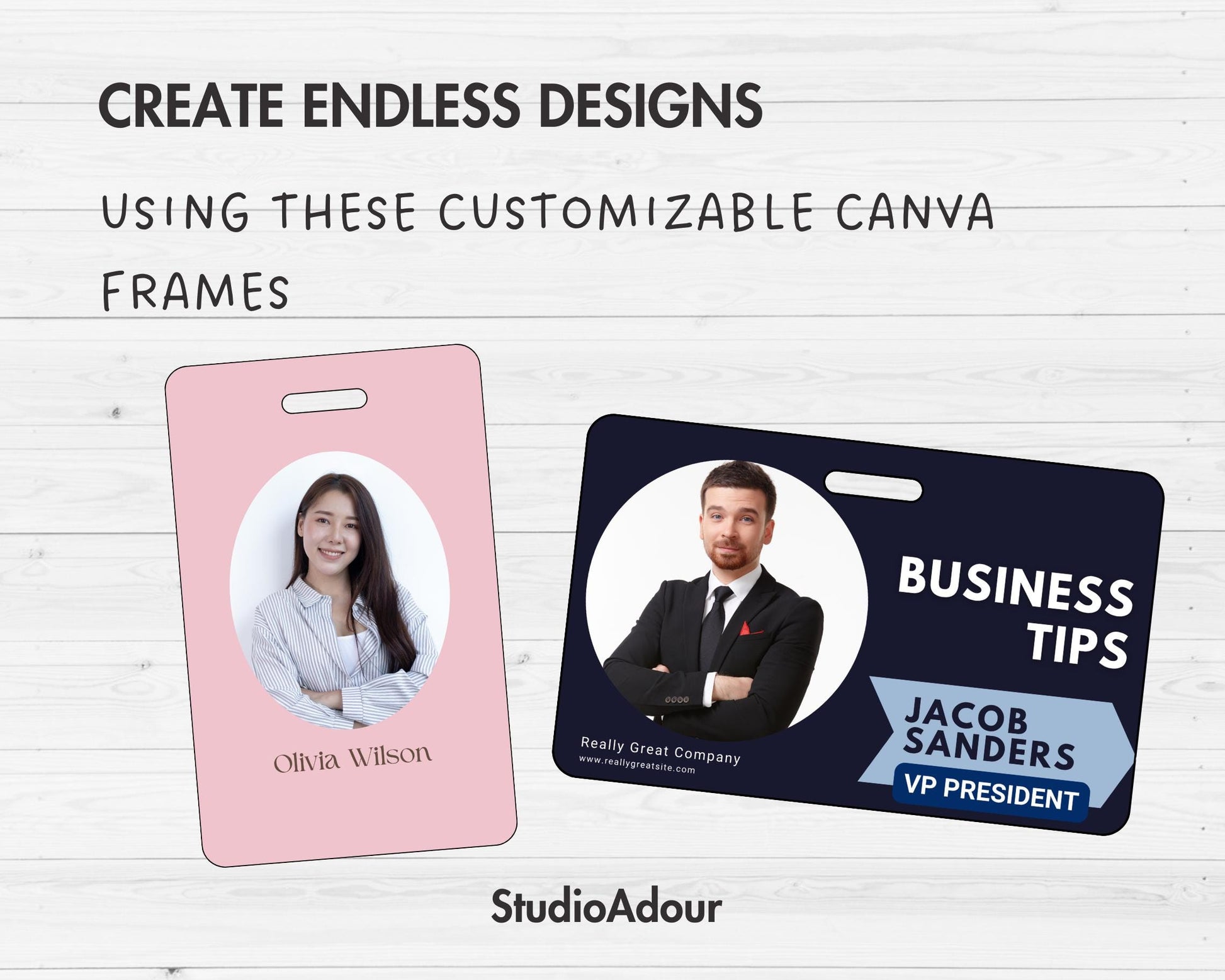 ID Badge Editable Canva Template, Name ID Badge, Drag and Drop, Staff Access Card, Printable Identification Card, DIY Employee Badge