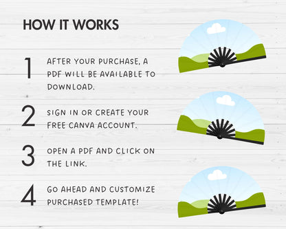 Clack Fan Mockup, Hand Fan Editable Canva Template, Drag and Drop, Chinese Fan, Folding Fan, Canva Frame Mockup