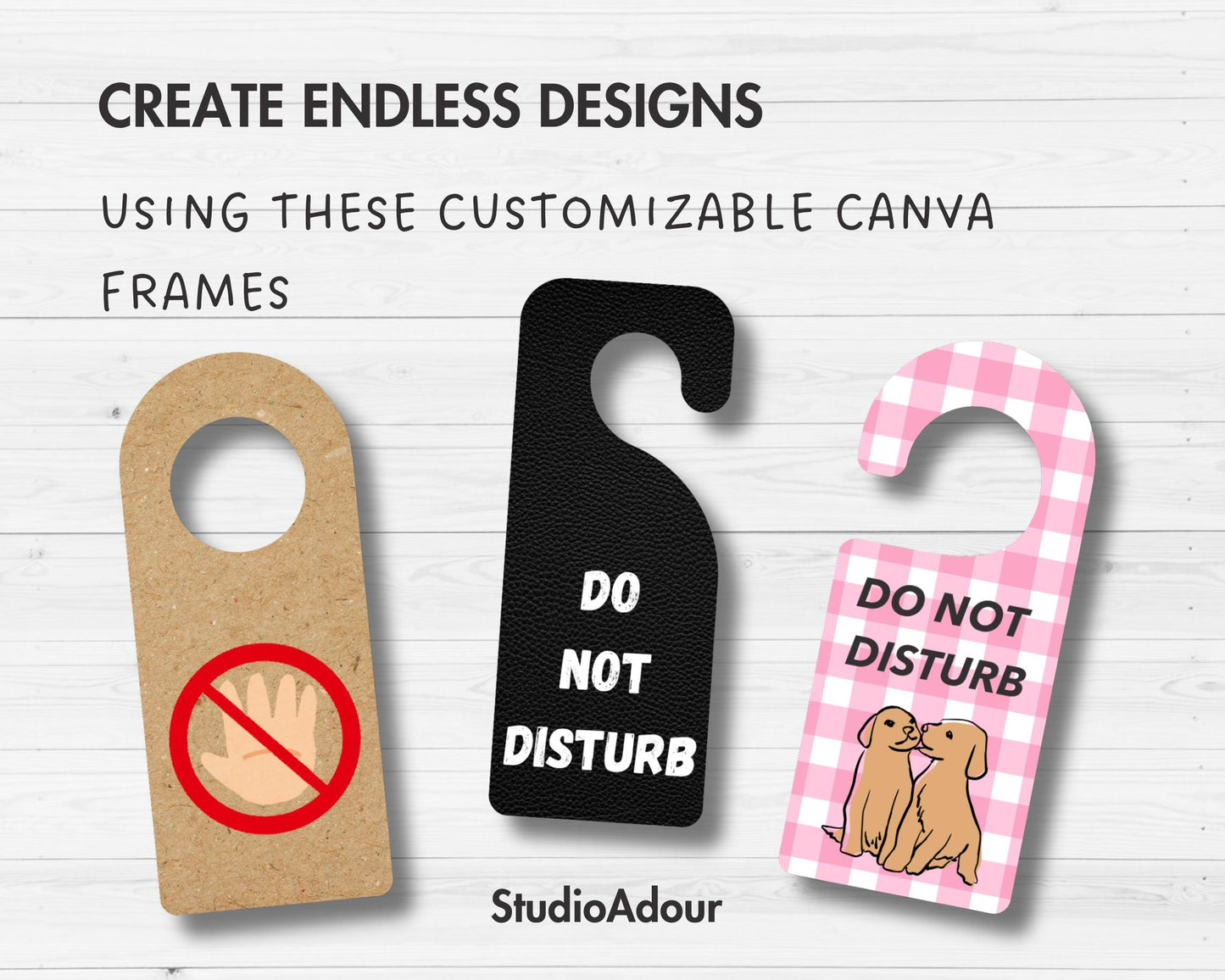 Door Hanger Editable Canva Template, Drag and Drop, Door Knob Hanger, Sublimation Template, Printable Door Marker, Privacy Tag, Room Service