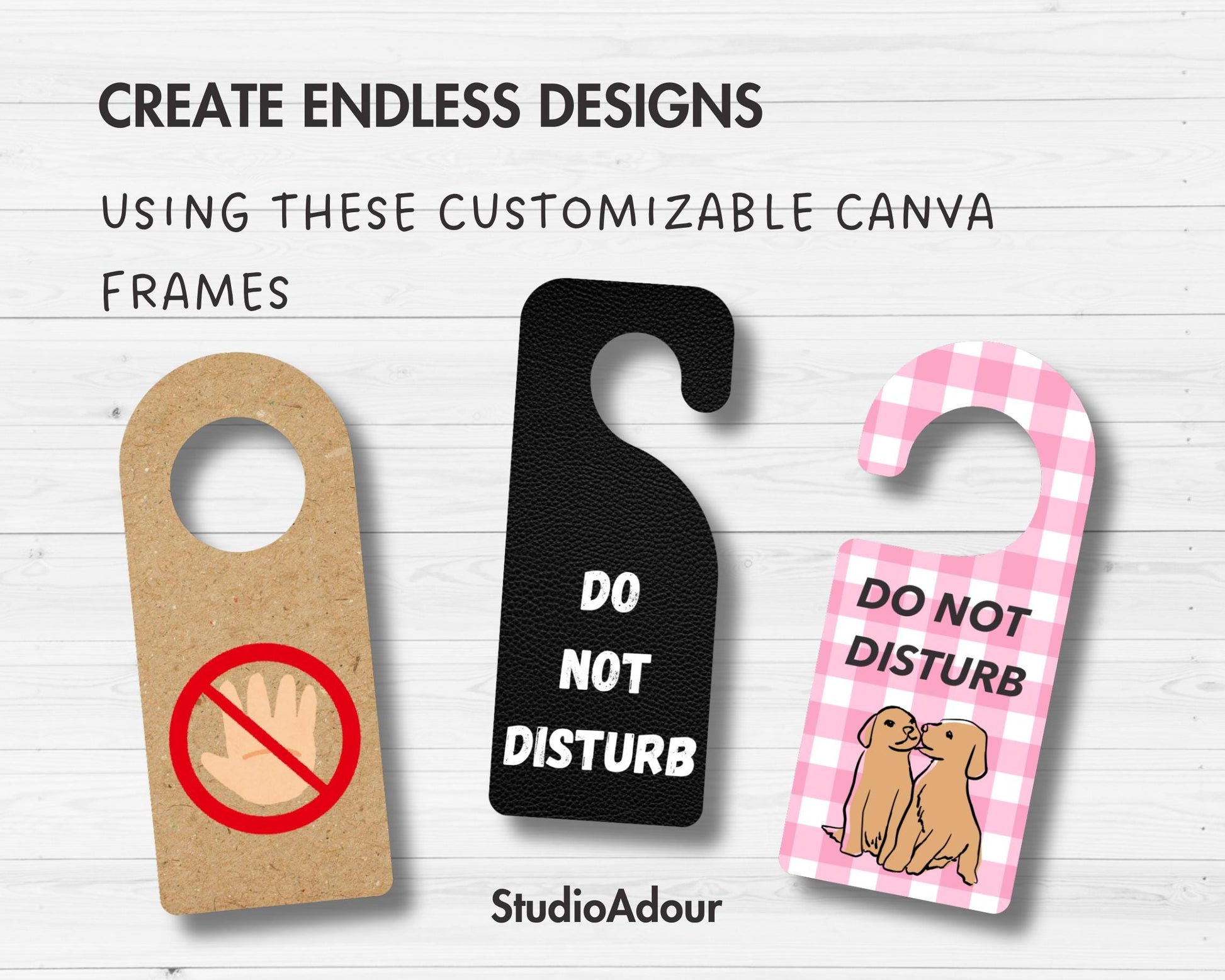 Door Hanger Editable Canva Template, Drag and Drop, Door Knob Hanger, Sublimation Template, Printable Door Marker, Privacy Tag, Room Service