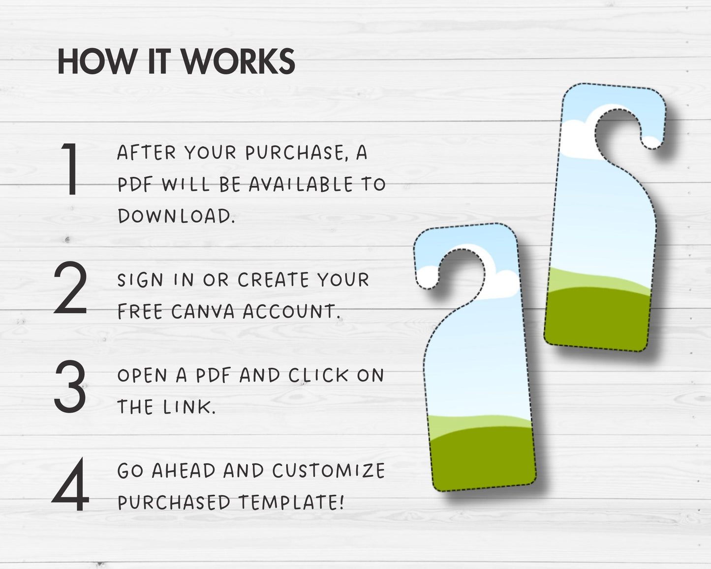 Door Hanger Editable Canva Template, Drag and Drop, Door Knob Hanger, Sublimation Template, Printable Door Marker, Privacy Tag, Room Service