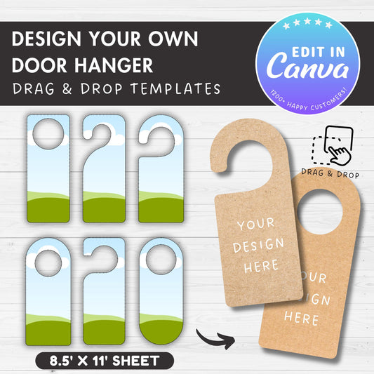 Door Hanger Editable Canva Template, Drag and Drop, Door Knob Hanger, Sublimation Template, Printable Door Marker, Privacy Tag, Room Service