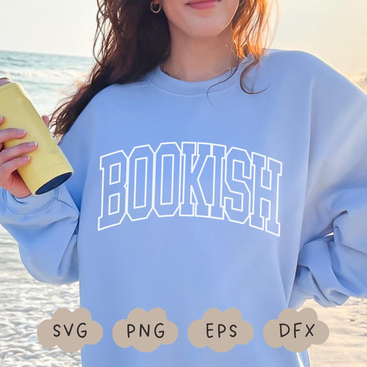 Bookish Svg, Varsity Bookish PNG, Book Lover Shirt Design, Bookworm Reading, Cut Files For Cricut, Sublimation Design, Commercial Use